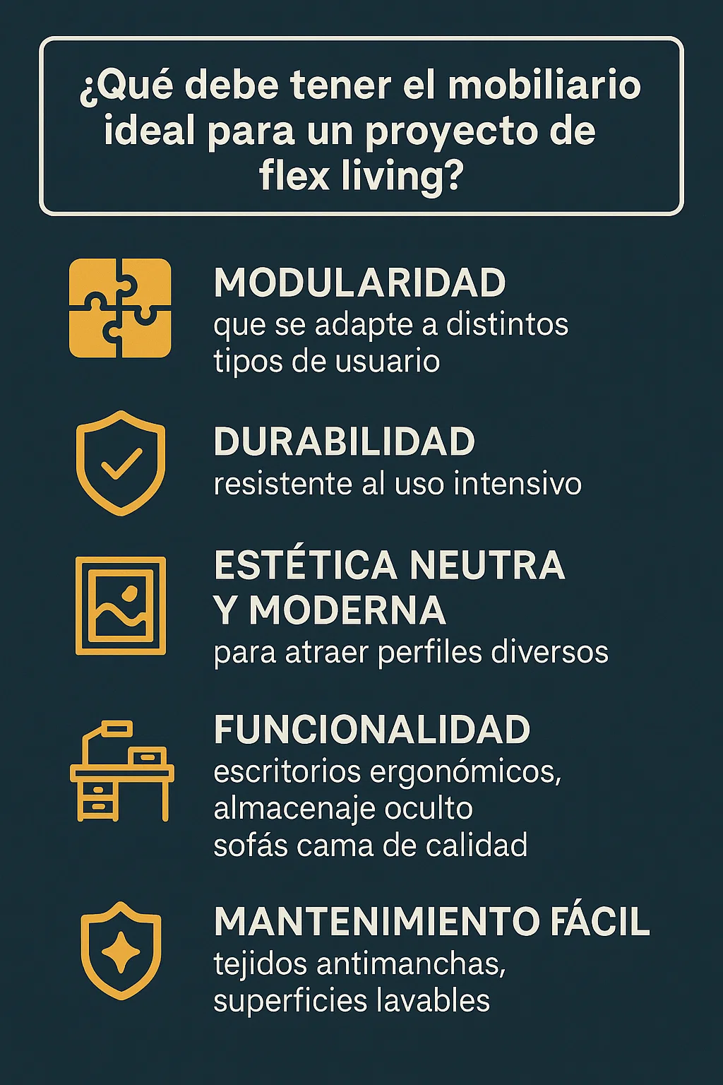 Claves para amueblar un proyecto de Flex Living mobiliario contract para Flex Living